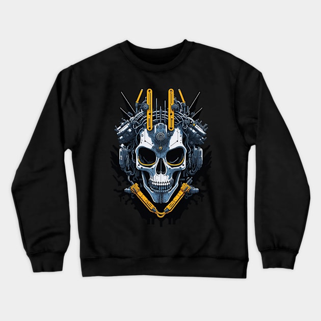 Mecha Skull S01 D99 Crewneck Sweatshirt by Houerd